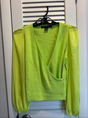 French Connection Neon Lime Knit Top